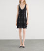 Prada Black Tulle Embellished Mini Dress
