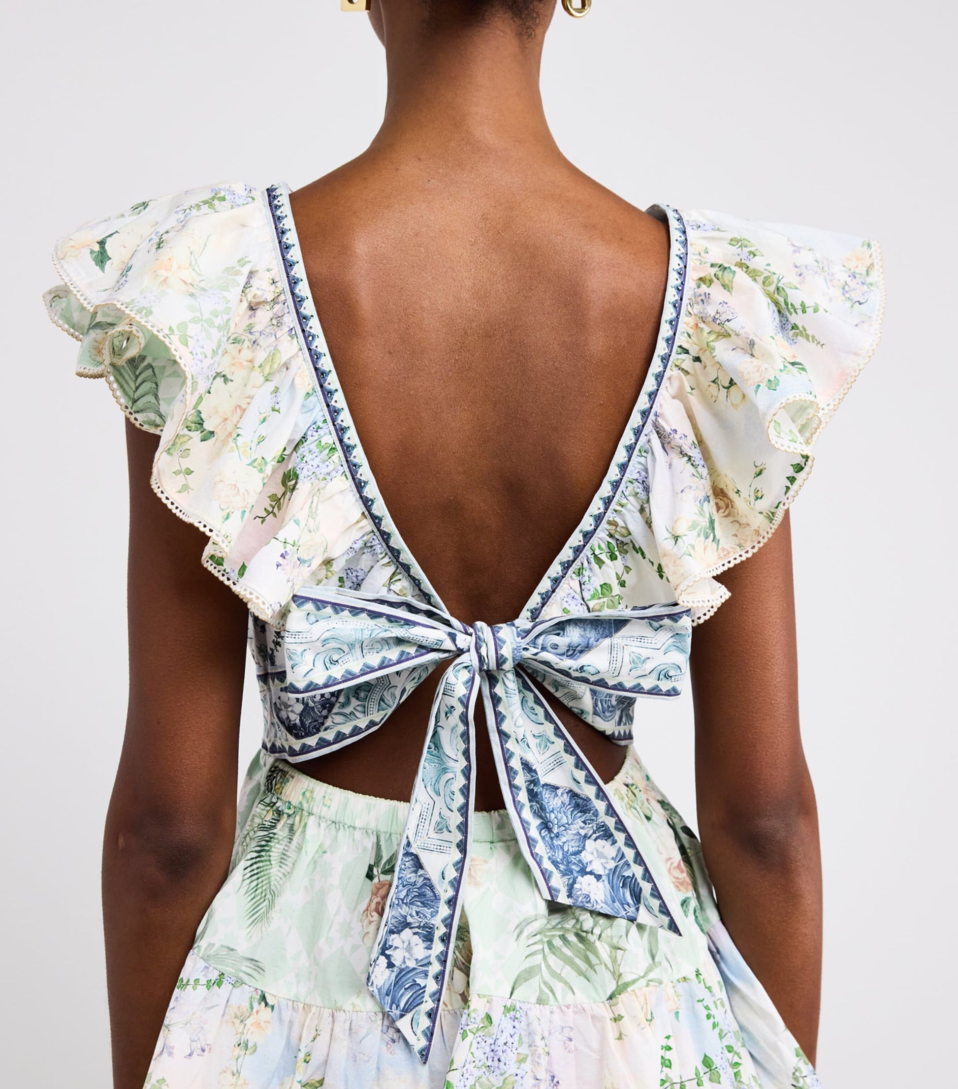 Blue Jardim Party Tiered Mini Dress