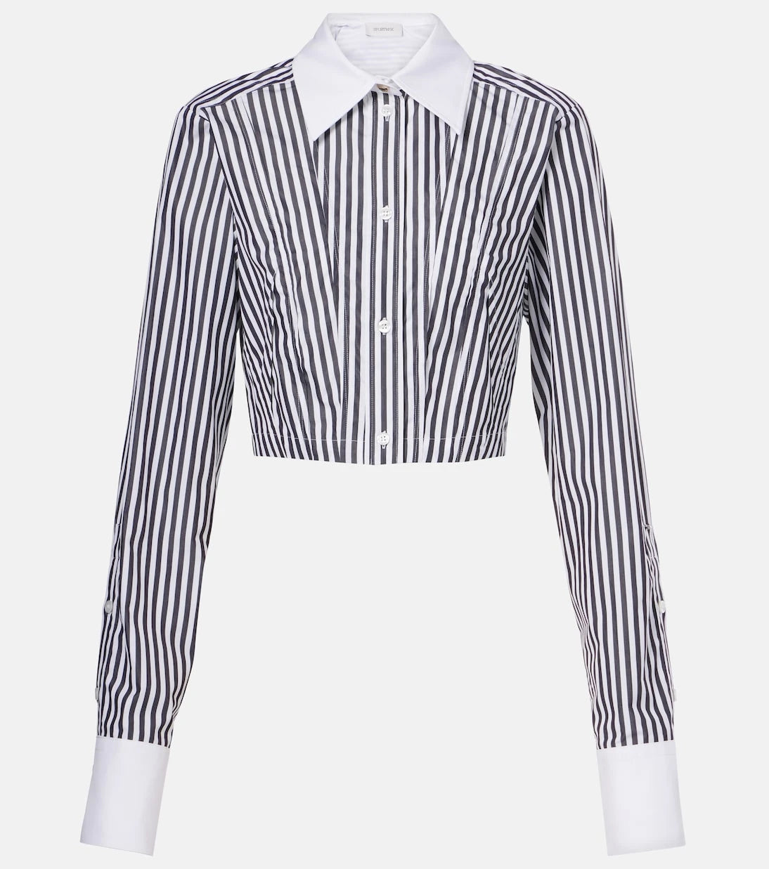 Sportmax - Cropped striped cotton poplin shirt