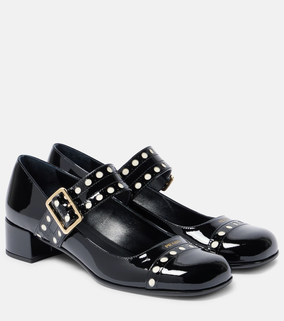 Prada - 35 patent leather Mary Jane pumps