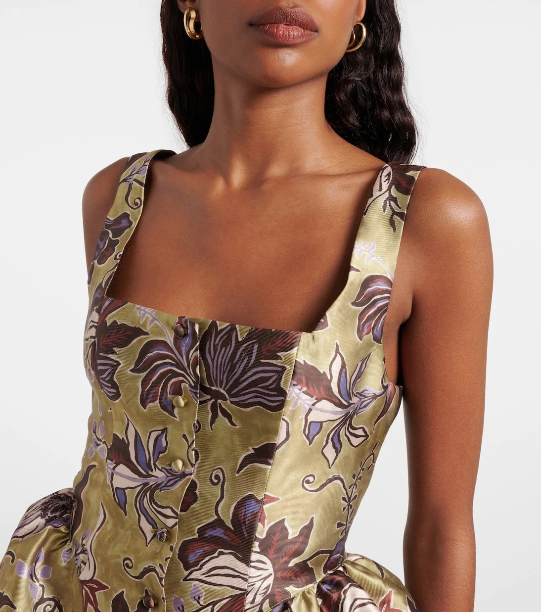 Alémais - Citron Flounce floral minidress
