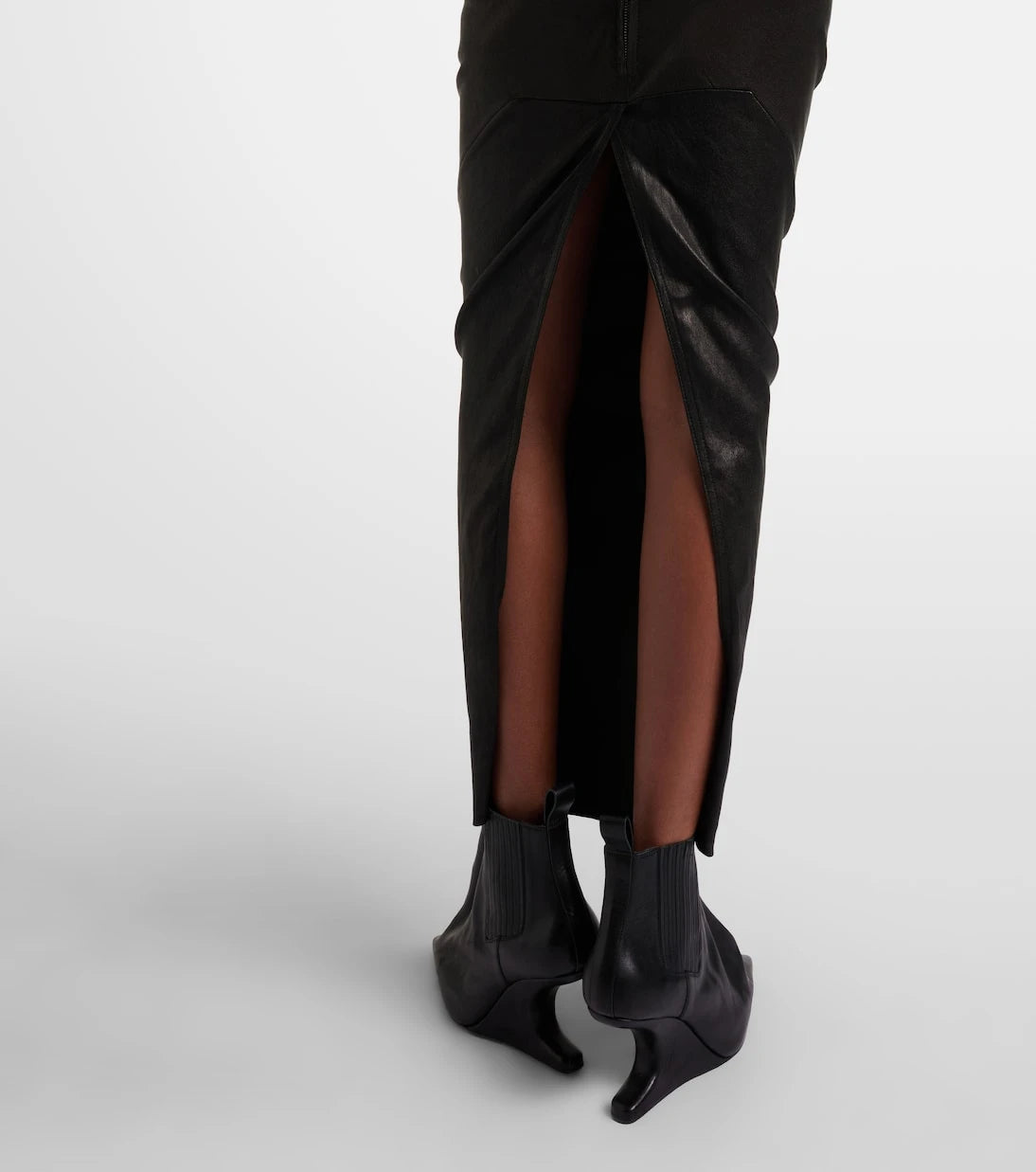 Rick Owens - Dirt Pillar leather maxi skirt