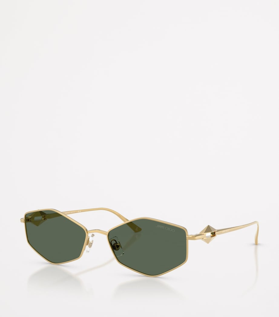 Jimmy Choo Gold Wire Hexagonal Zoey Sunglasses