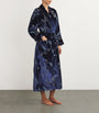 Velvet Embroidered Dahlia Robe ROYAL BLUE/NAVY
