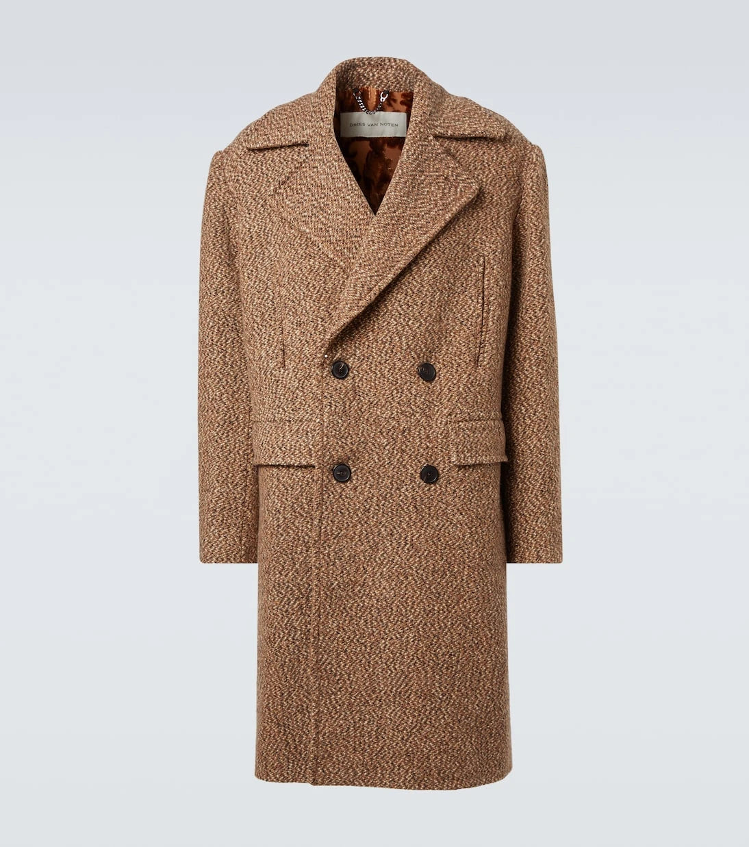 Dries Van Noten - Kruvaze yün karışımı palto