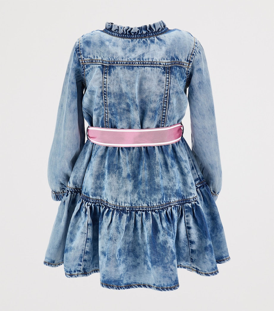 Denim Bow Belt Dress (2-12 Years) BLU STONE DENIM