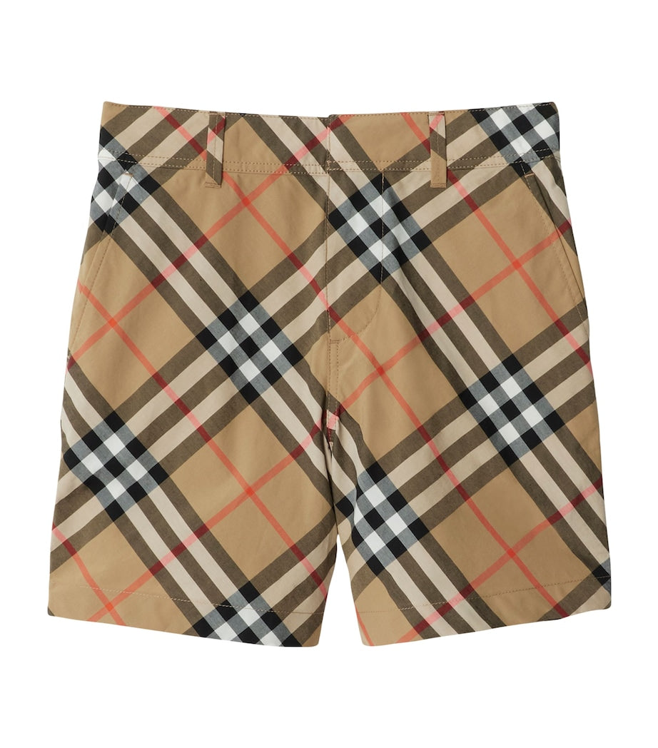 Burberry Kids Cotton Poplin Check Shorts (3-12 Years)