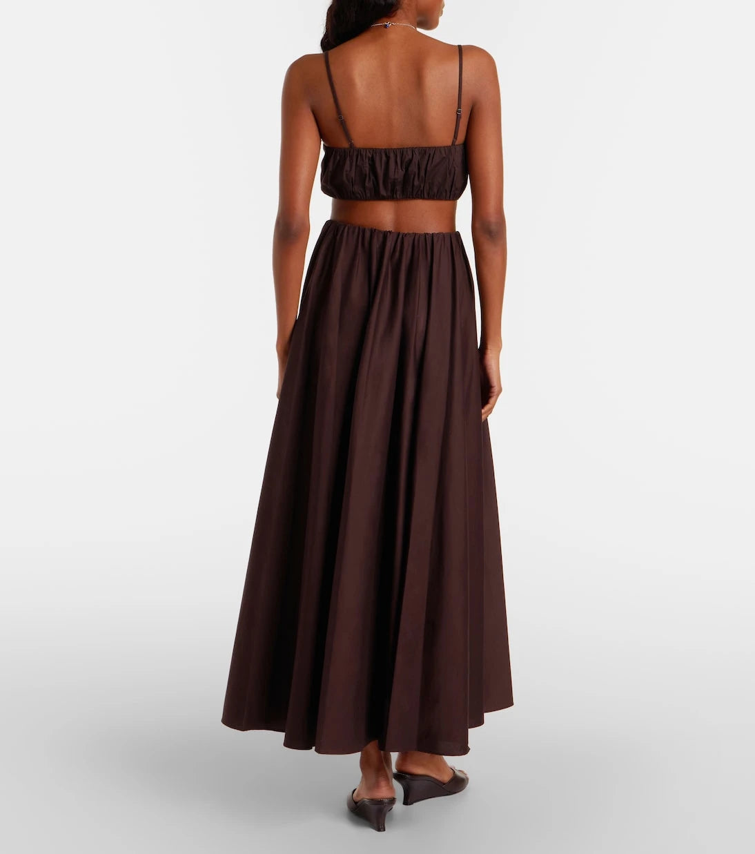 Staud - Milano pleated cotton-blend maxi skirt