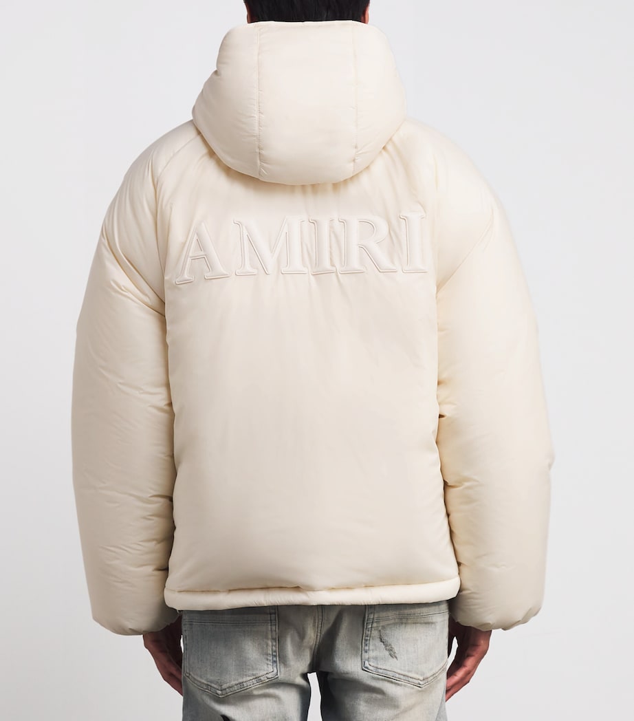 AMIRI White Down Logo-Detail Unchanneled Puffer Jacket