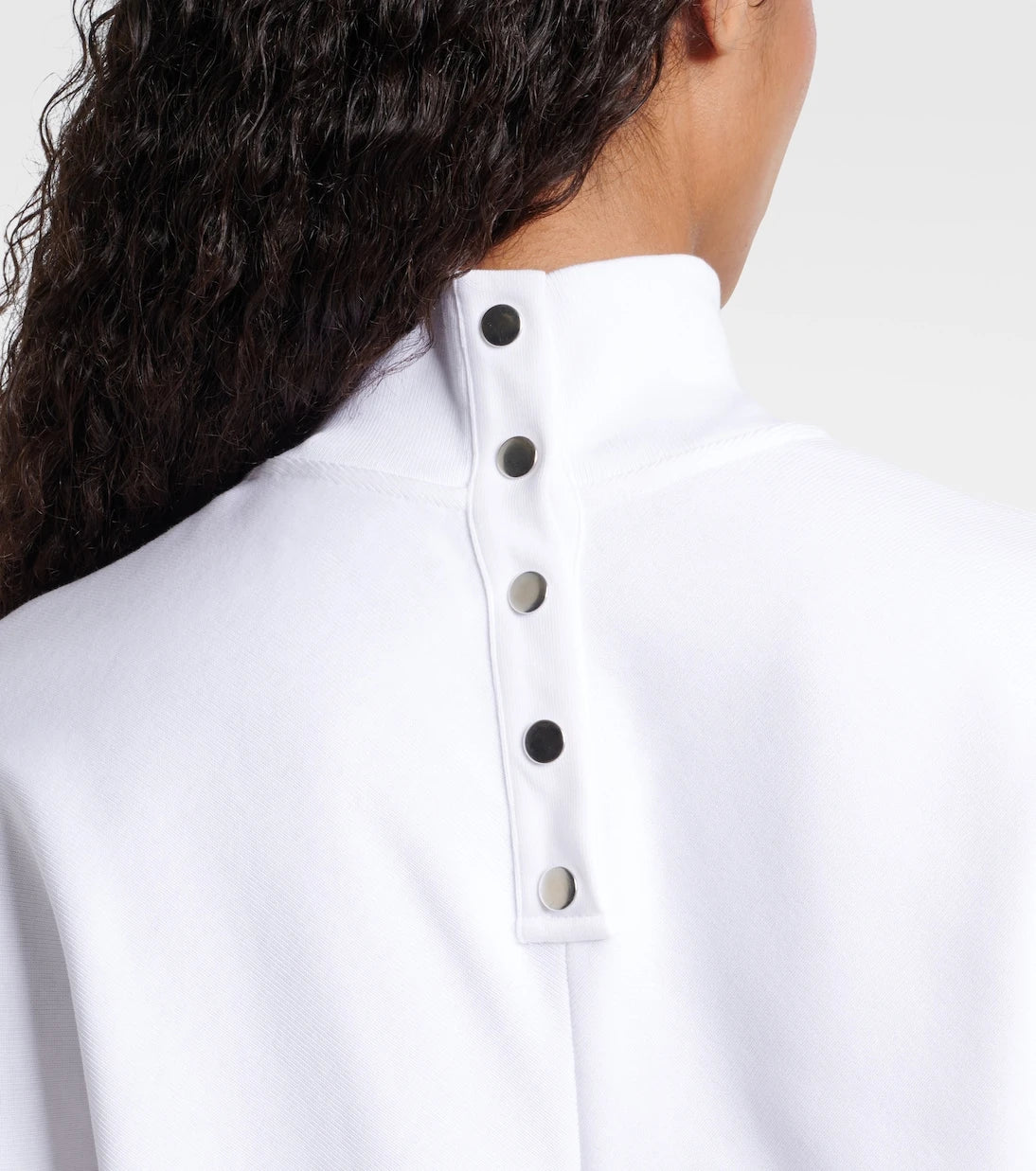 Alaïa - High-neck cotton jersey T-shirt