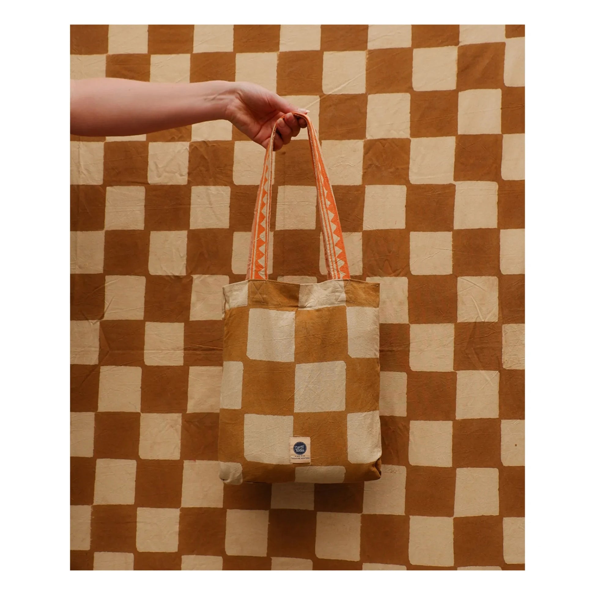 Doing Goods - Checkmate throw and cotton totebag | Mustard