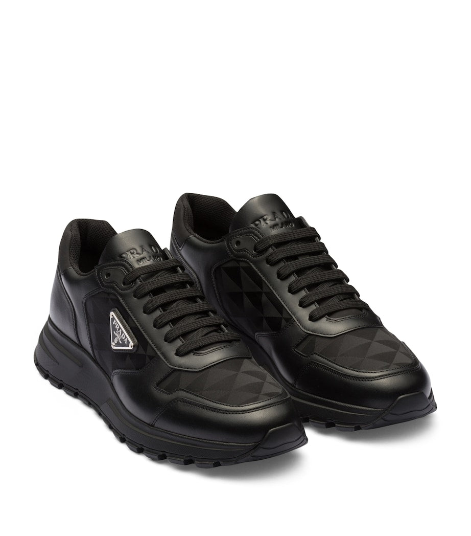 Leather and Re-Nylon Sneakers