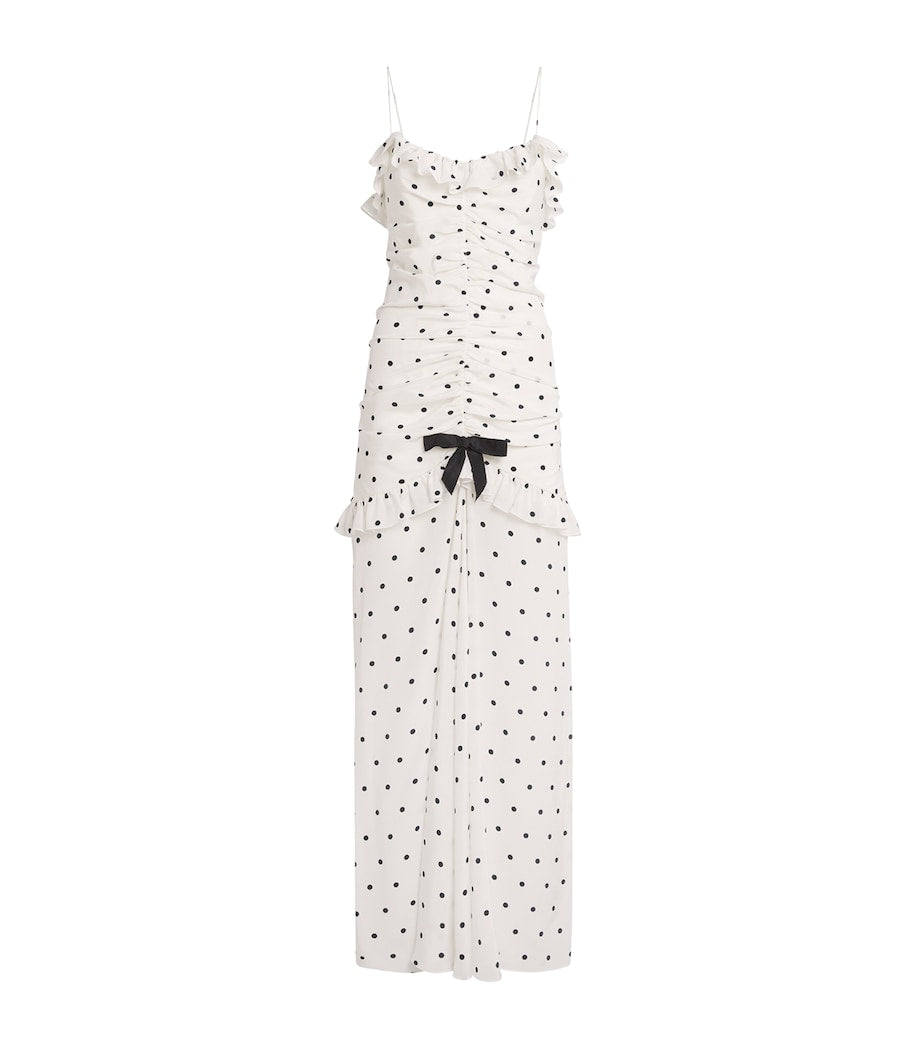 Silk Polka Dot Maxi Dress