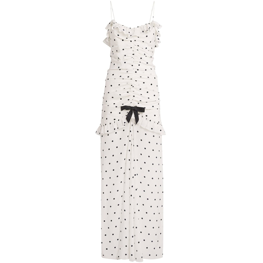 Silk Polka Dot Maxi Dress