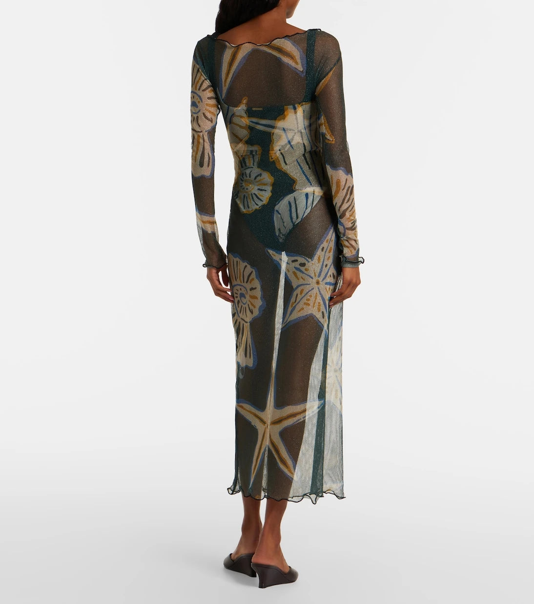 Cala de la Cruz - Ursa printed sheer beach dress
