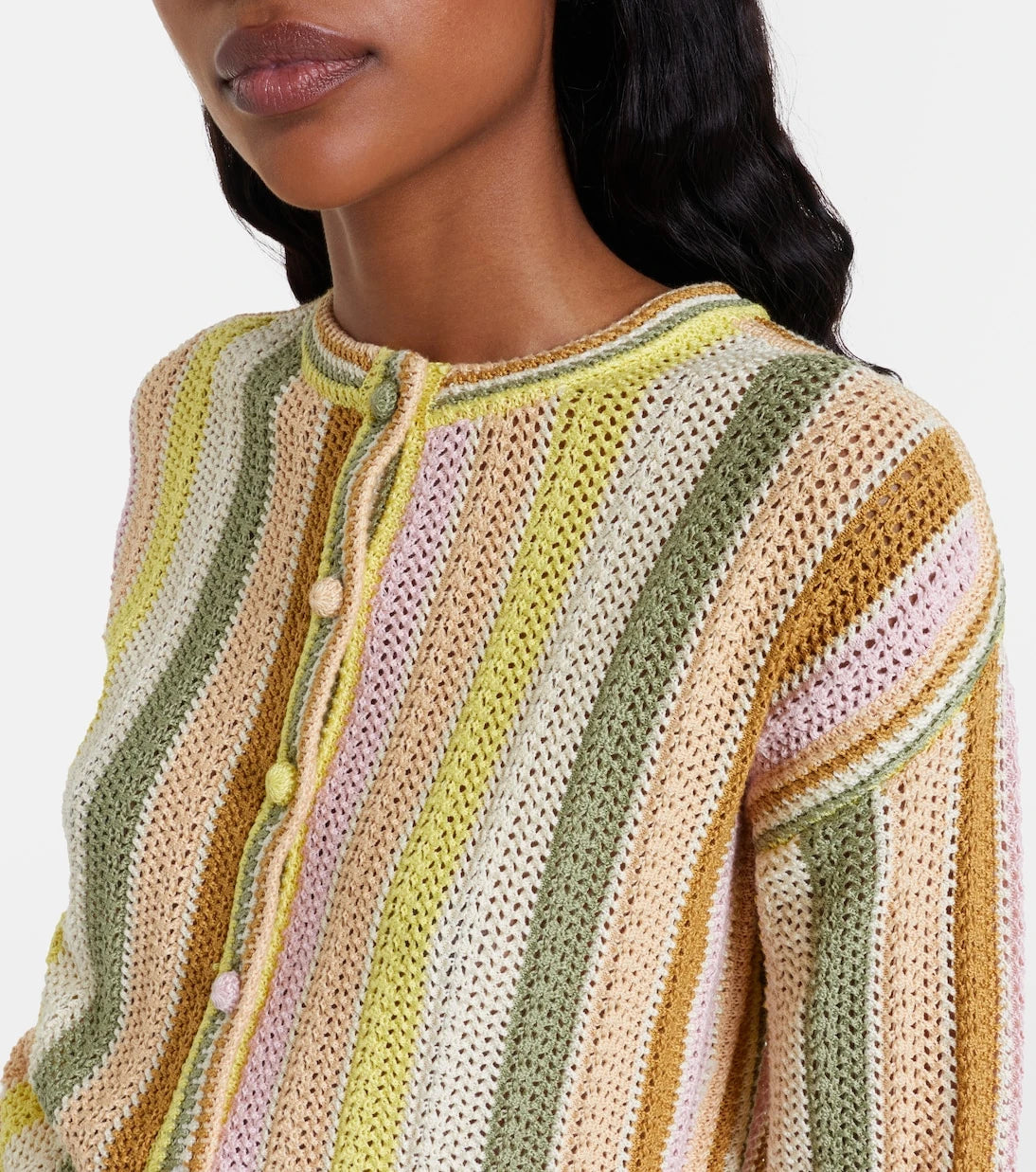 Zimmermann - Indra striped crochet cotton cardigan