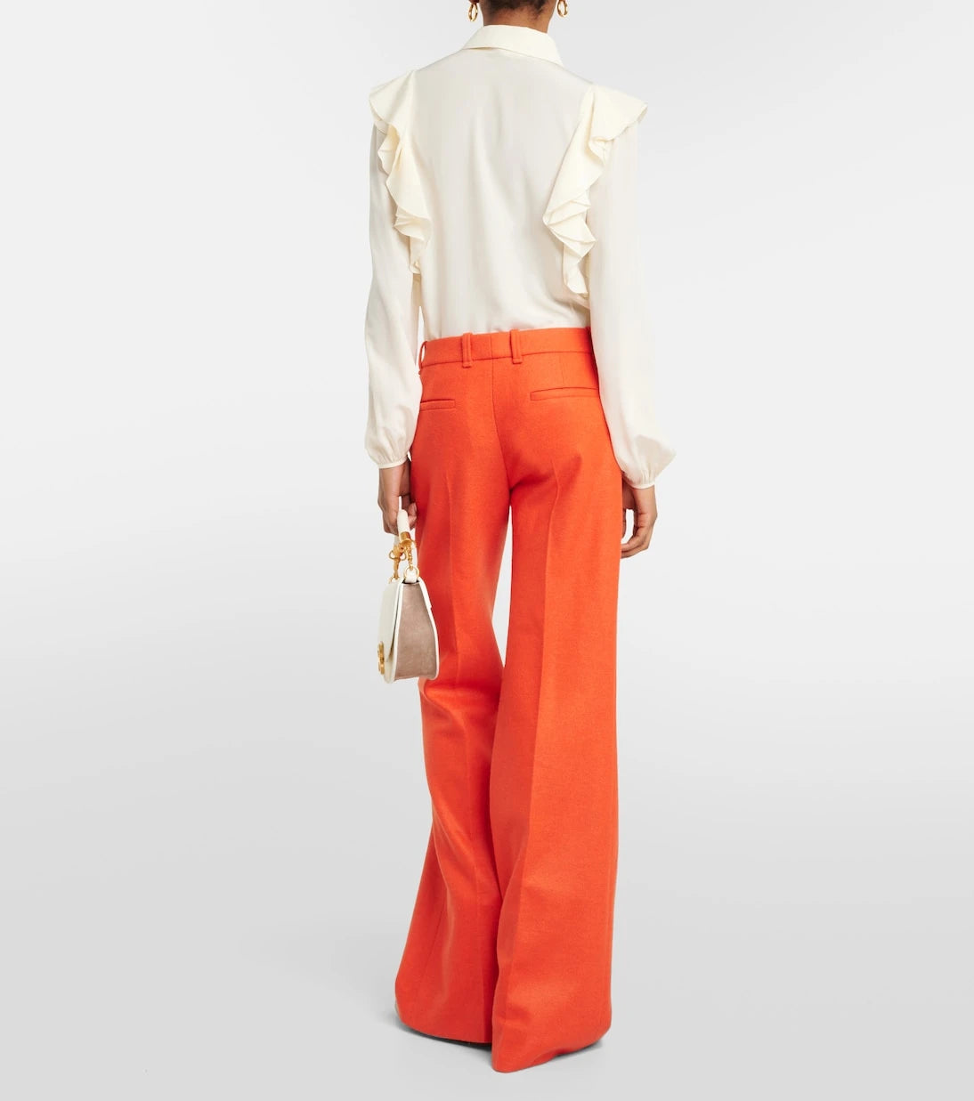 Chloé - Felted wool and cashmere jersey flared pants