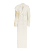 Yasmin Mansour Ivory Pleated Double-Breasted Blazer Maxi Dress