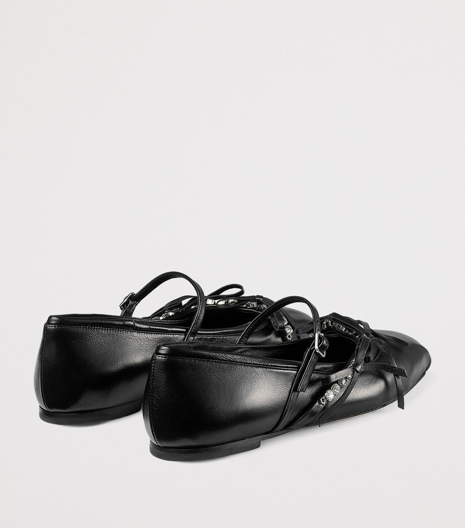 Jimmy Choo Multi Loli Leather Ballerina Flats