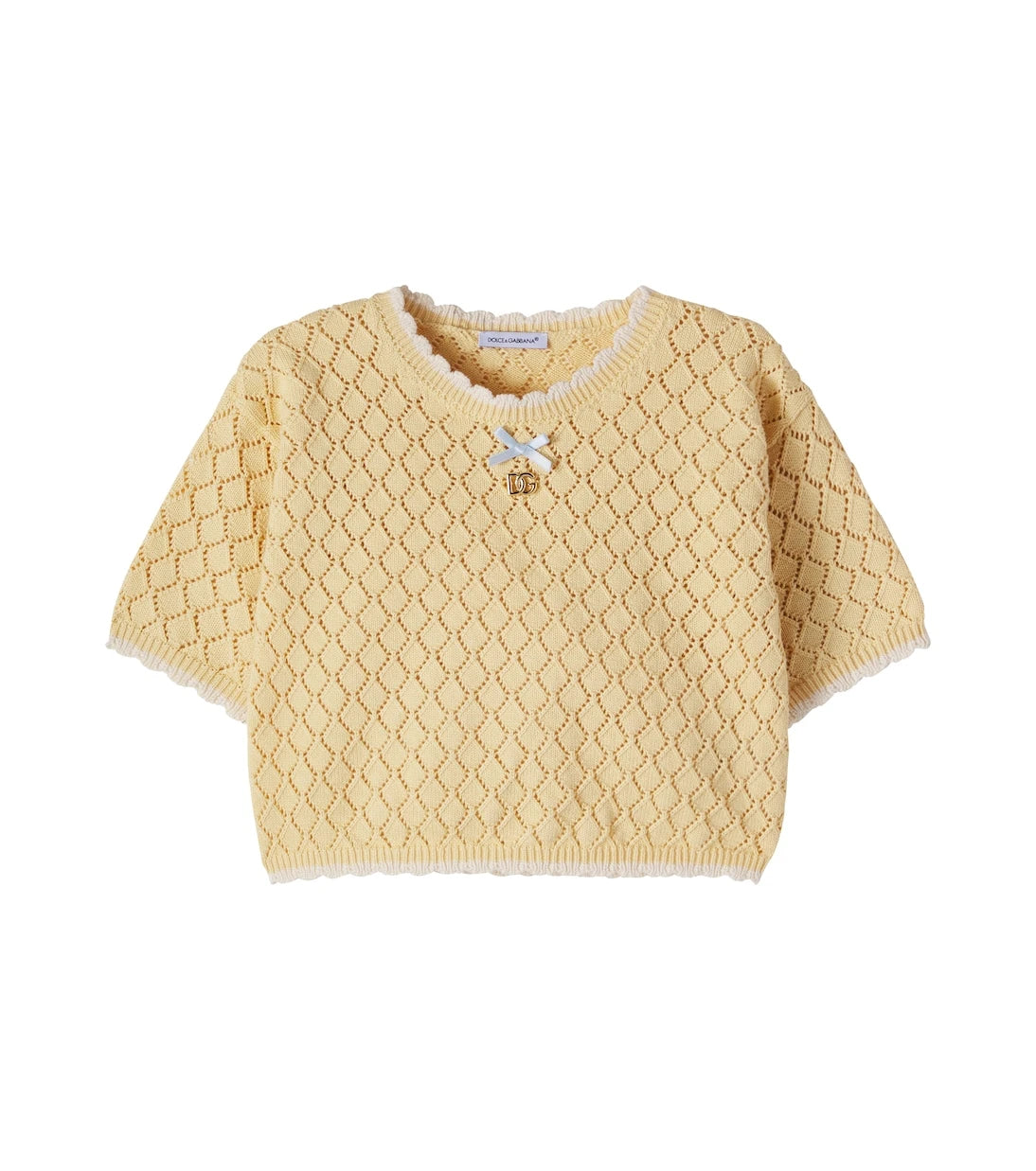 Dolce&Gabbana Kids - DG open-knit cotton top