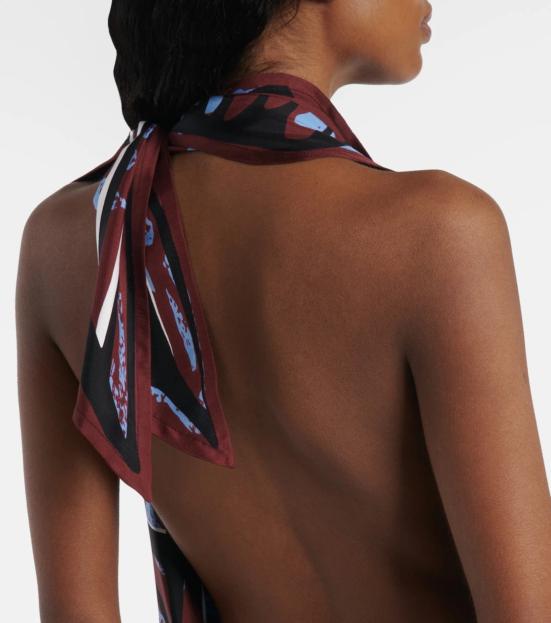 Bottega Veneta - Printed halterneck silk twill top