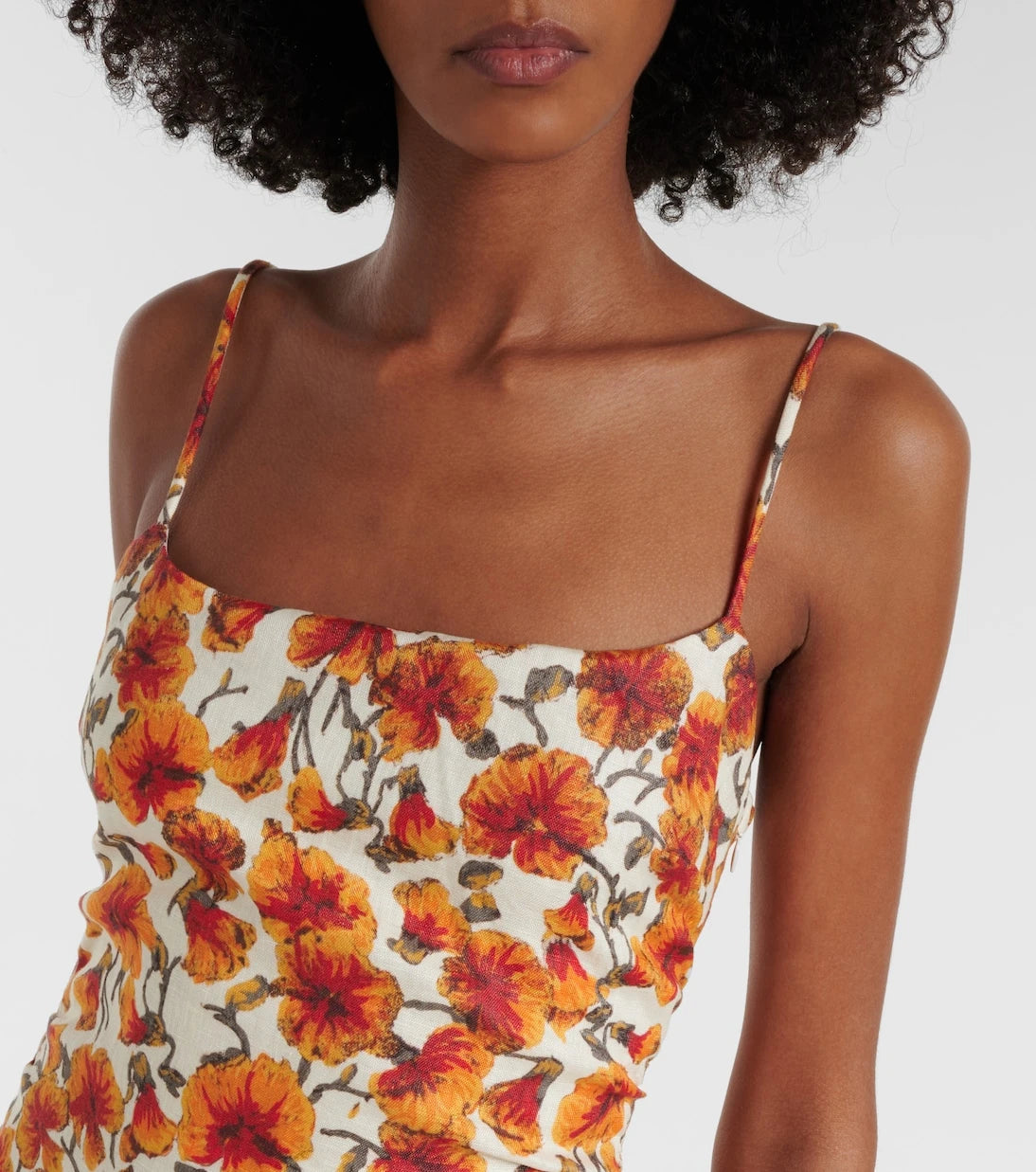 SIR - Floral linen midi dress