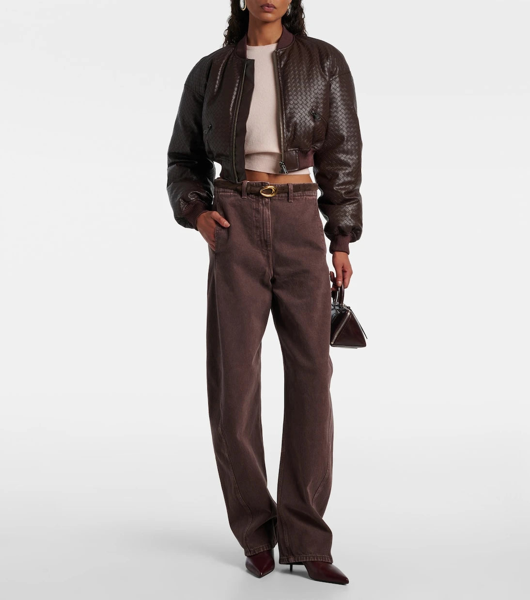 Rotate - Dax cropped bomber jacket