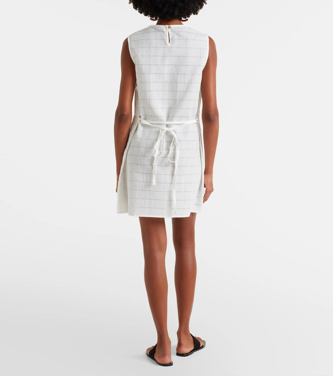 Asceno - Sintra checked linen and cotton minidress