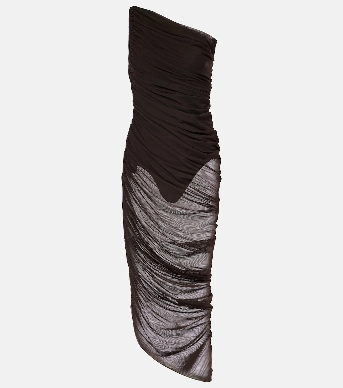 Norma Kamali - Ruched mesh midi dress