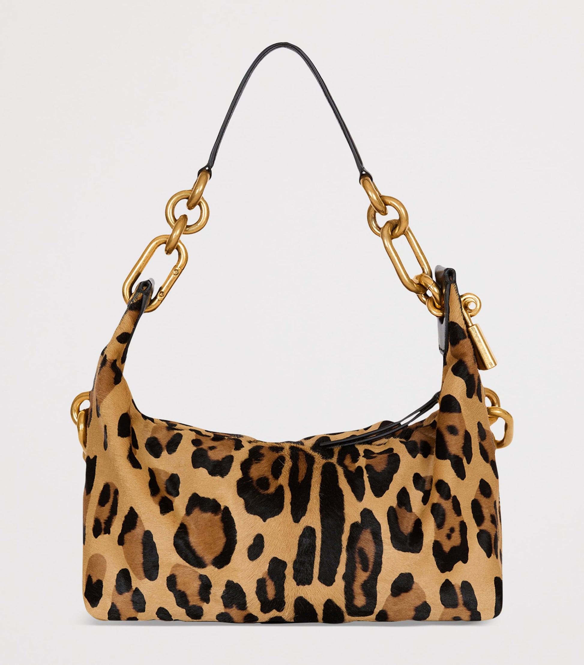 Brown Medium Leopard Sync Shoulder Bag