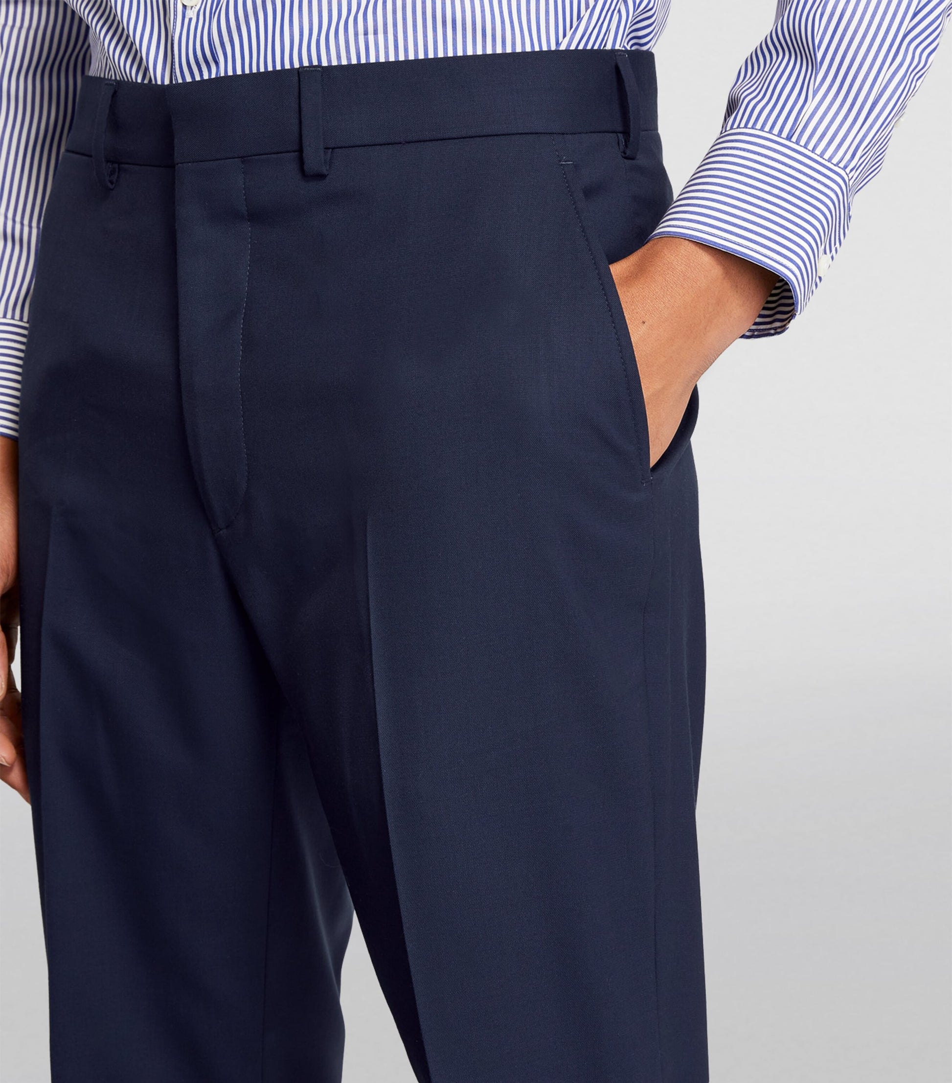 Wool Serge Straight Trousers