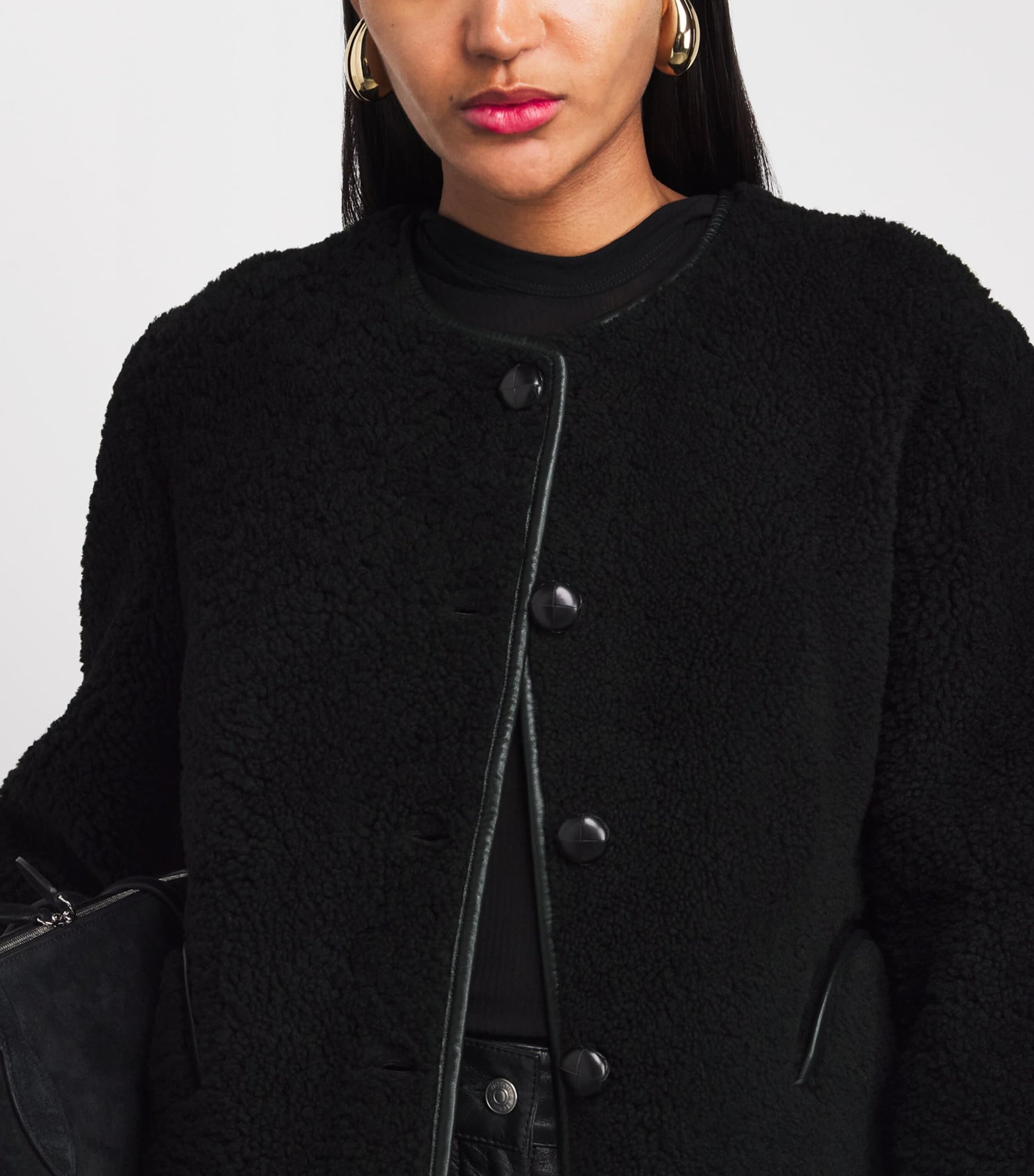 Blazé Milano Brown Shearling Bliss Bomber Jacket