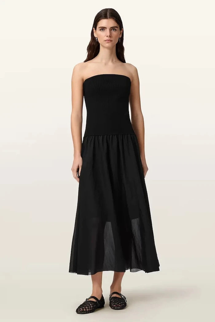 AllSaints рокля по тялото с вискоза TEGAN