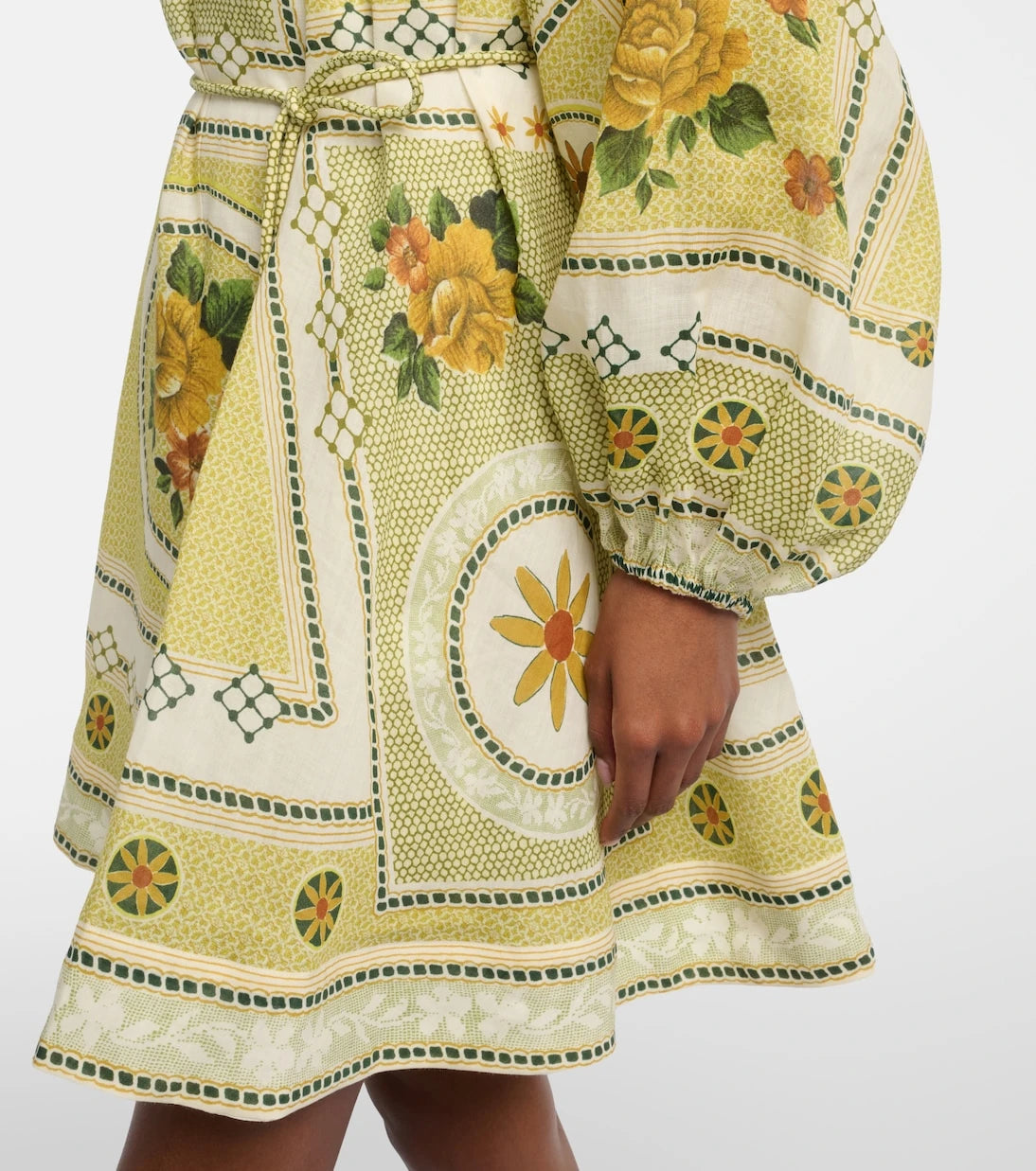 Alémais - Dixie belted printed ramie minidress