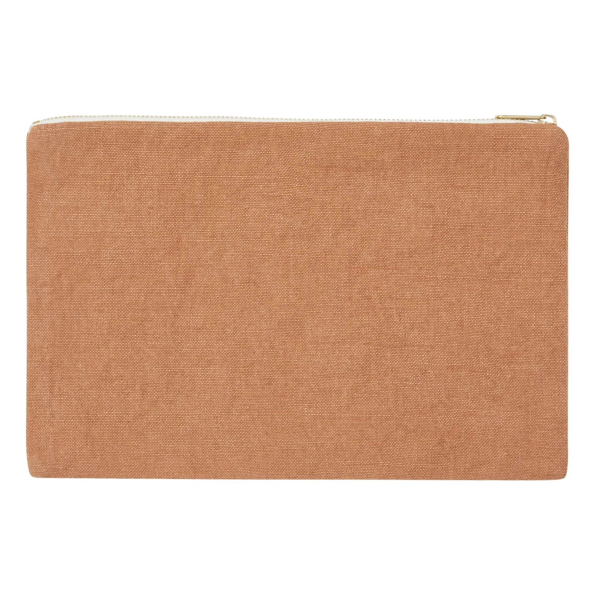 Adorna - Julie Linen clutch bag | Terracotta