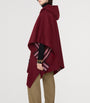 Burberry Red Cashmere Hooded Cape