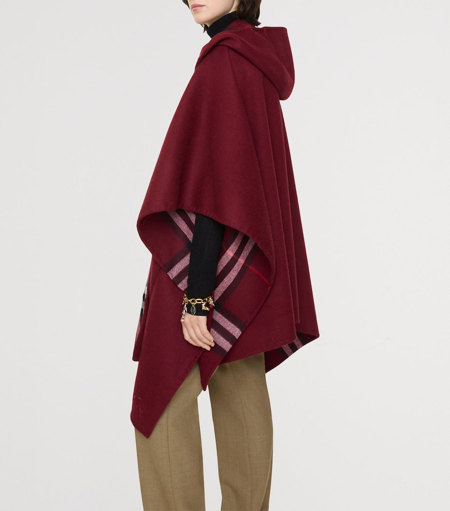 Burberry Red Cashmere Hooded Cape