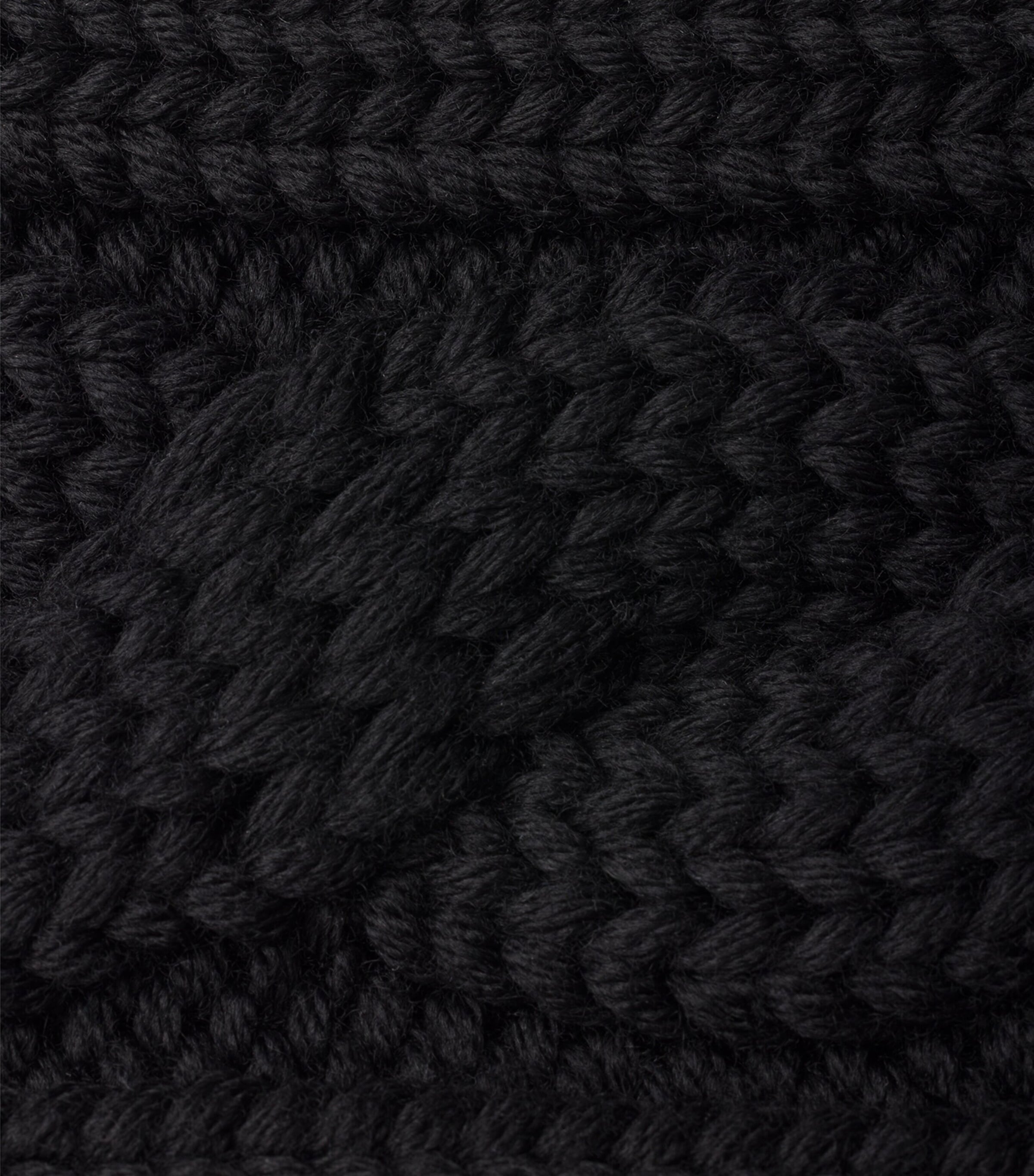 Prada Black Wool Cable-Knit Triangle Headband