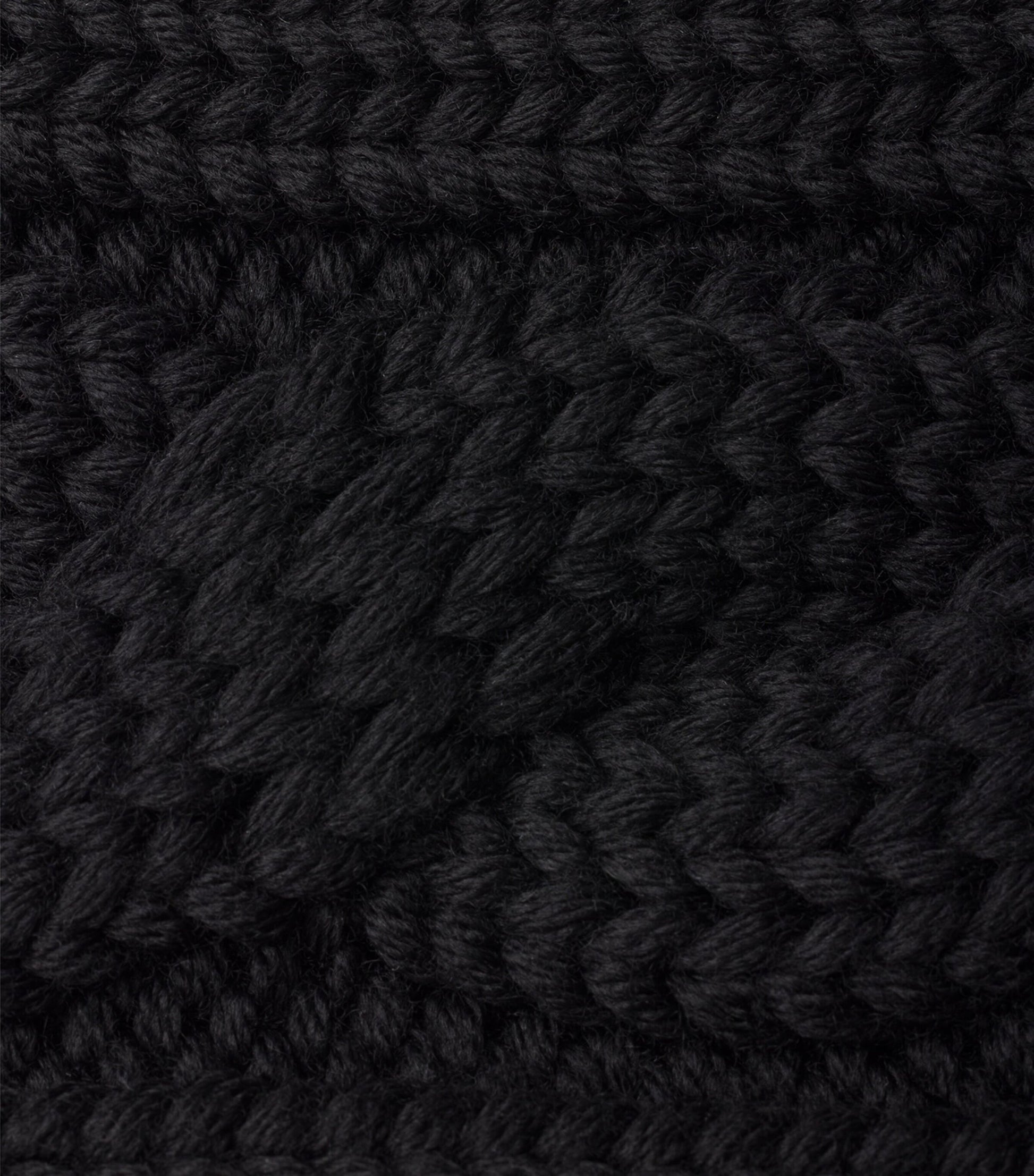 Prada Black Wool Cable-Knit Triangle Headband