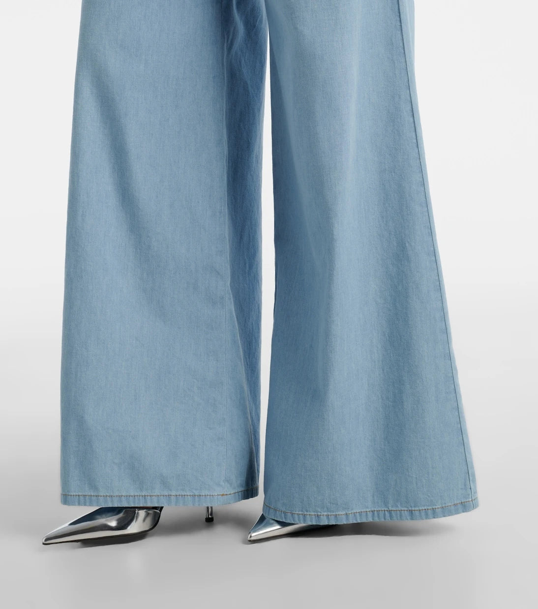Area - Embellished floral-appliqué wide-leg jeans