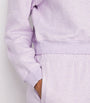 Purple Cotton-Blend Fleece Polo Sweatshirt