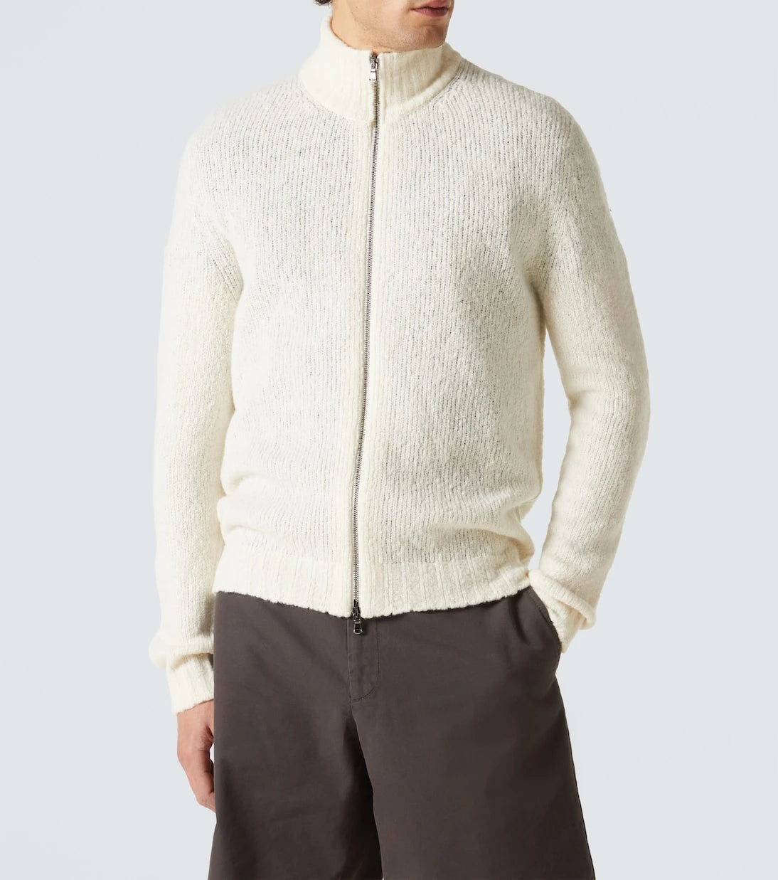 Thom Sweeney - Wool and cashmere-blend zip-up sweater