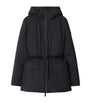 Black Down Short Hooded Nylon Coat