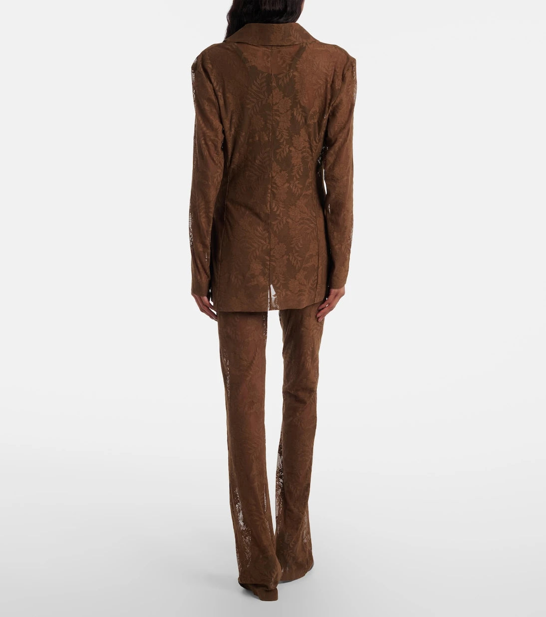 Norma Kamali - High-rise lace flared pants