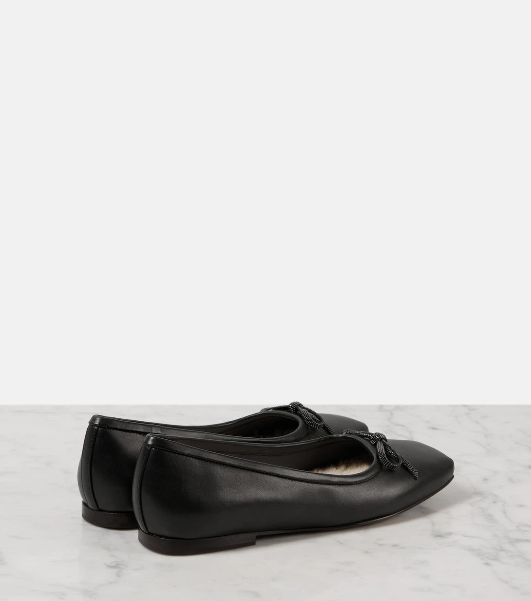 Brunello Cucinelli - Monili bow-detail leather ballet flats
