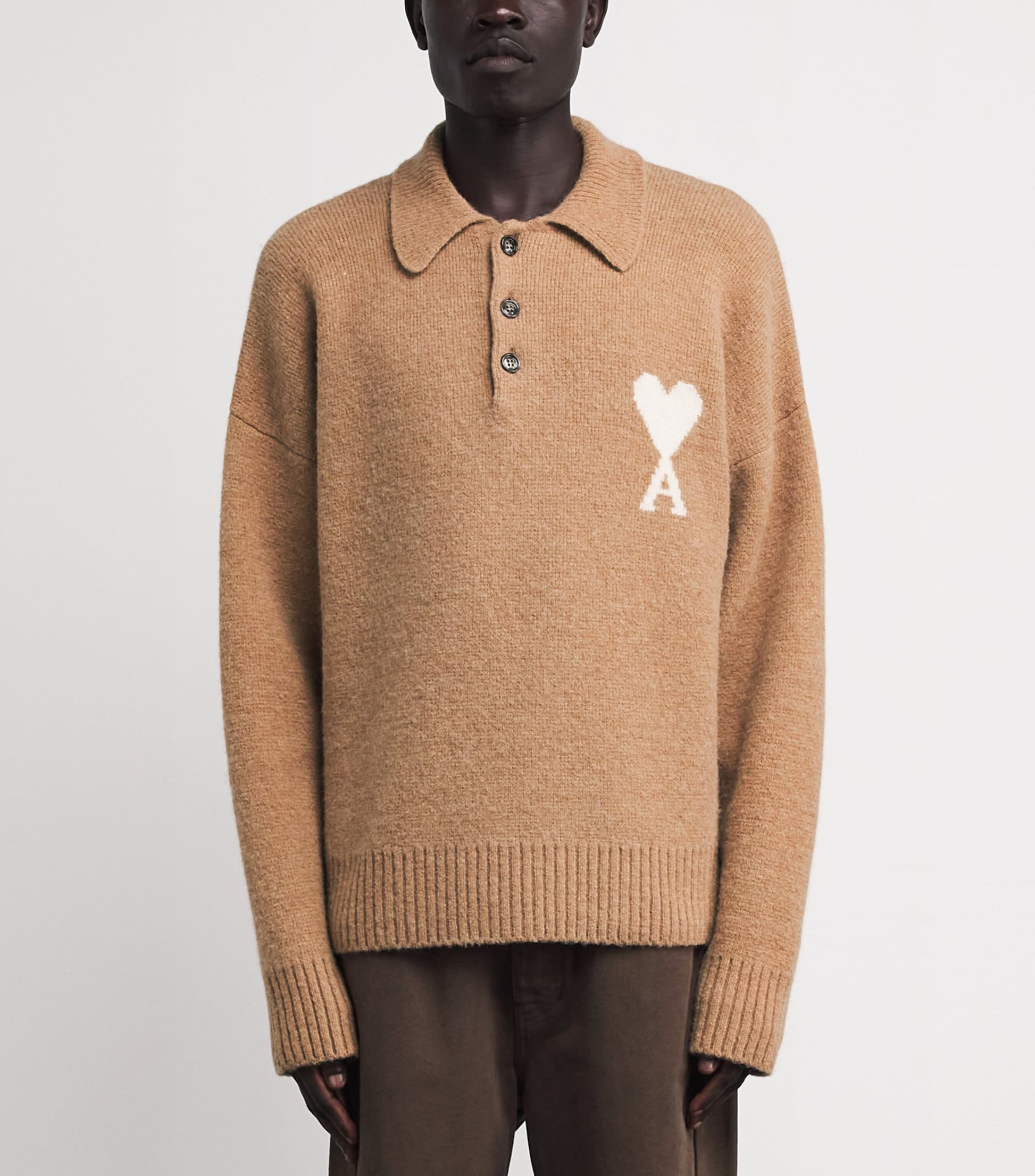 Alpaca-Blend Ami de Coeur Polo Sweater