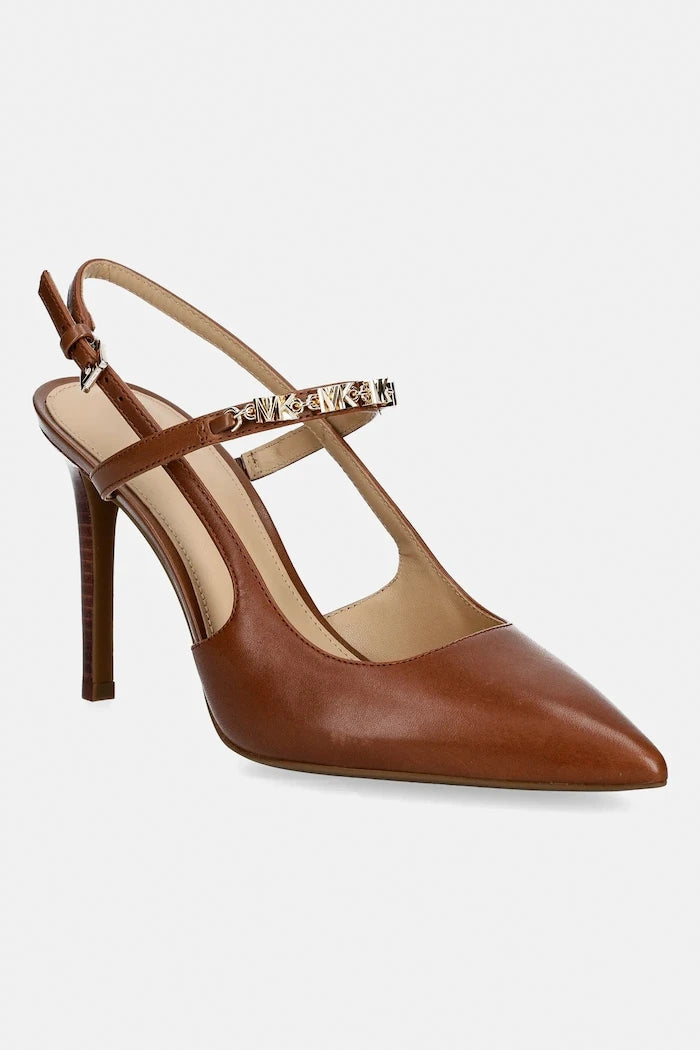 Кожени обувки с тънък ток MICHAEL Michael Kors Dina Flex High Sling Pump