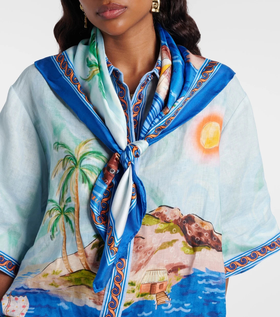 Alémais - Printed silk twill scarf