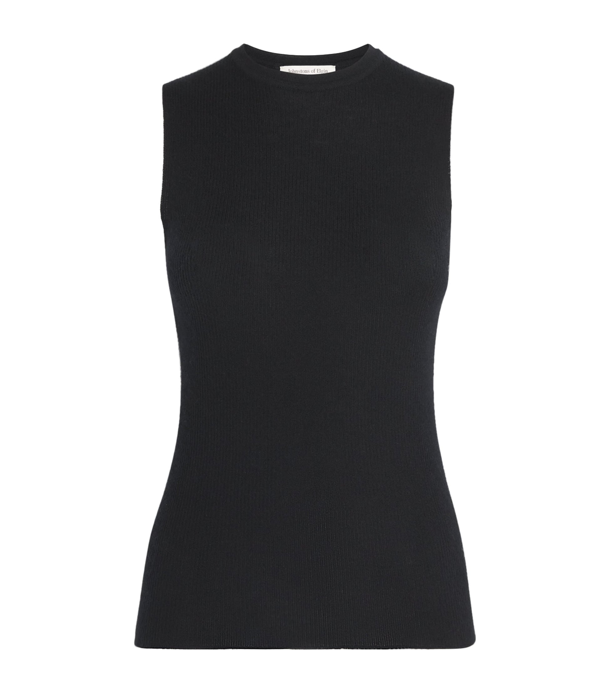 Johnstons Of Elgin Black Superfine Cashmere Tank Top