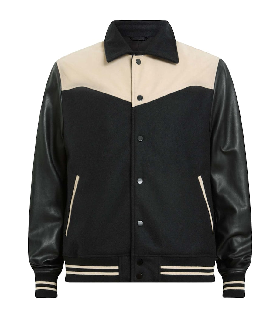 Multi Leather-Trim Endleton Bomber Jacket